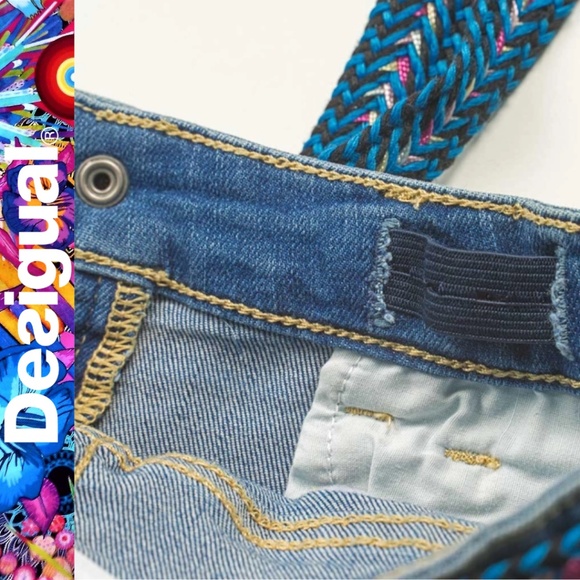 NWT Desigual Girl’s Denim Navy & Floral Skirt || Size 7/8 - Picture 6 of 12